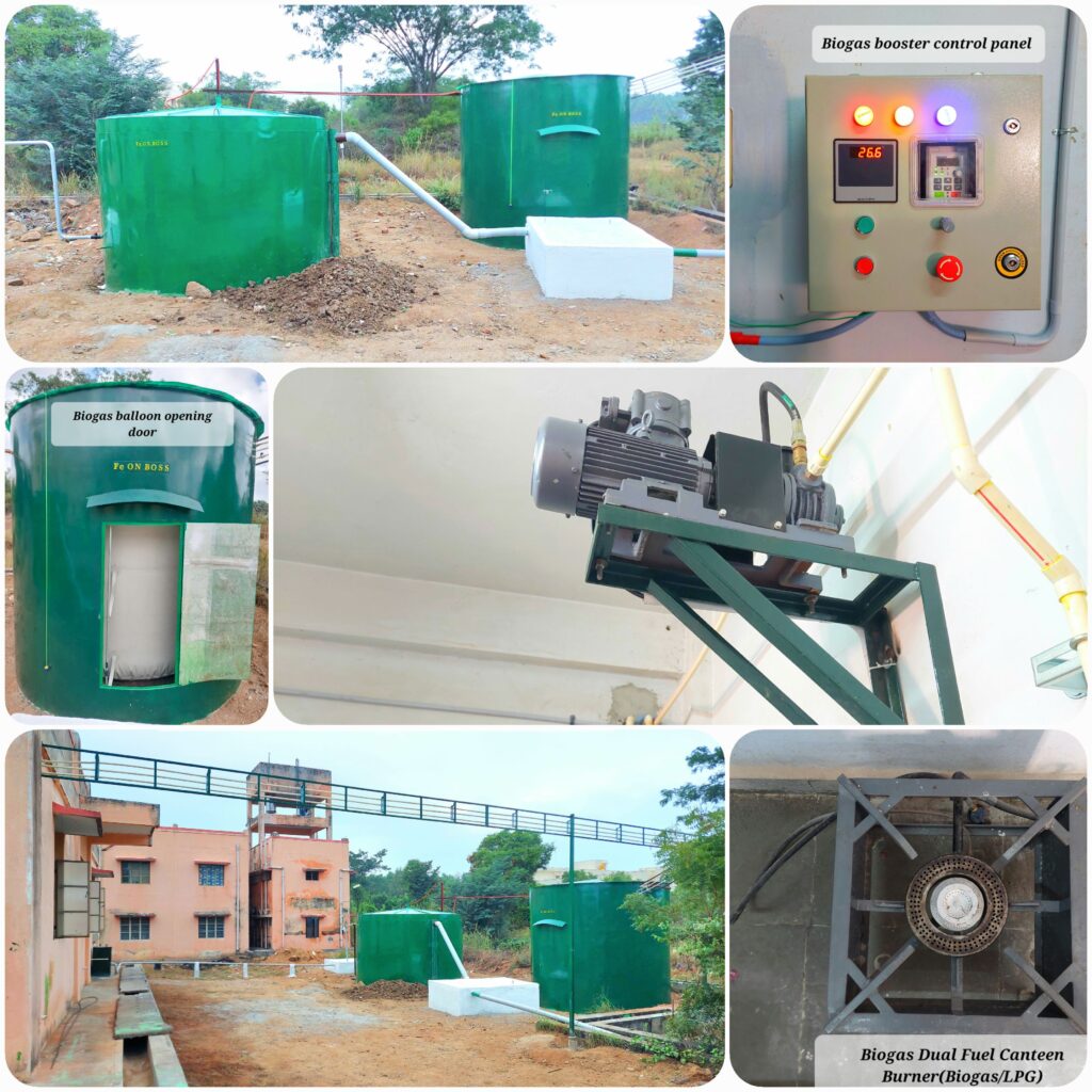 500kg/Day Food Waste Biogas Plant - Government Engineering College Bargur, Krishnagiri